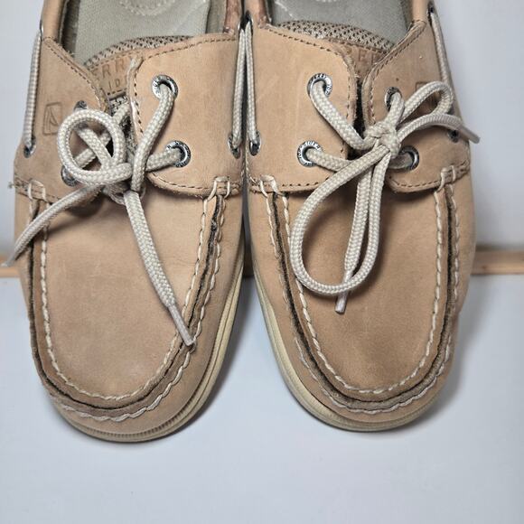 Sperry Top-Sider Womens Intrepid 2 Eye Linen/Mesh Tan Beige Boat Shoes‎ Size 7M - Picture 5 of 9